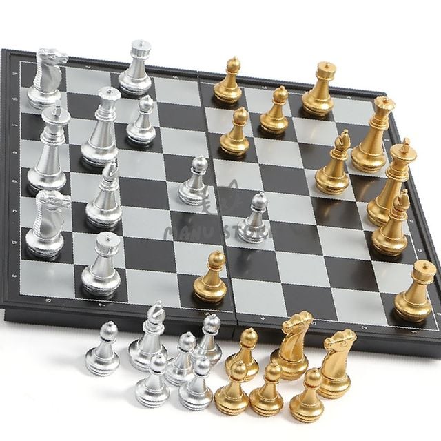 보드게임 자석게임 접이식 자석 체스 36x36cm 골드 실버