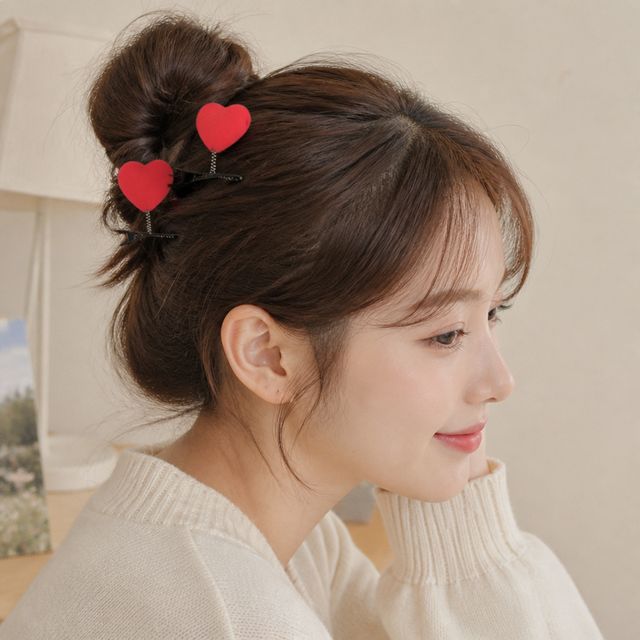 하트 집게핀 미니 헤어핀 머리삔 헤어 액세서리 데일리룩 포인트 스타일링용