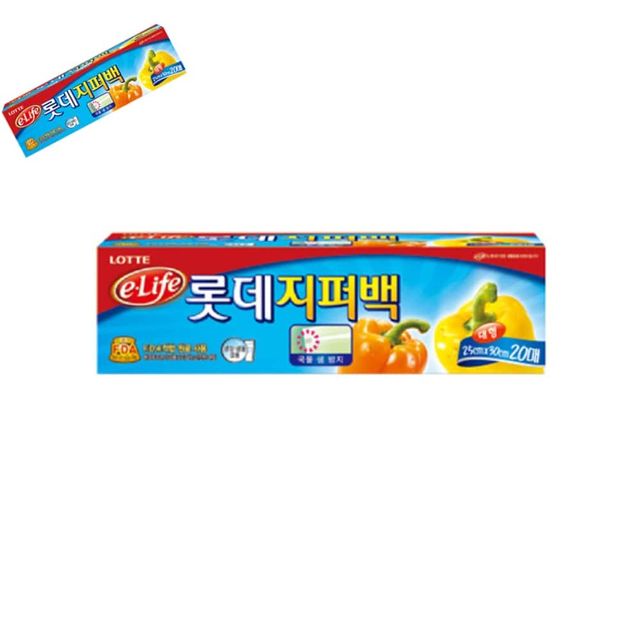 롯데 지퍼백 A 25X30X20매 지퍼비닐백 업소용지퍼백 간식지퍼백 과자지퍼백