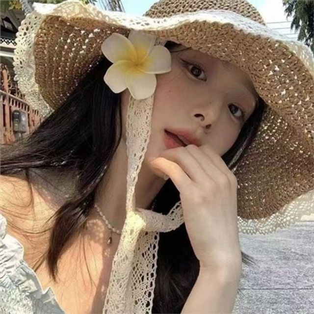 레이스 여성 밀짚 모자 썸머 여성 여름 모자 휴양지 바캉스