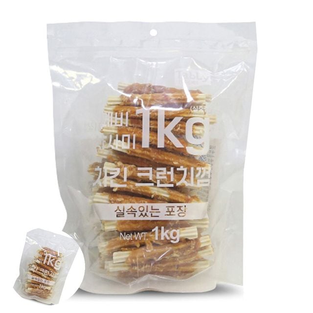 강아지영양간식 개간식 강아지 간식 사사미 치킨 크런치껌 1kg