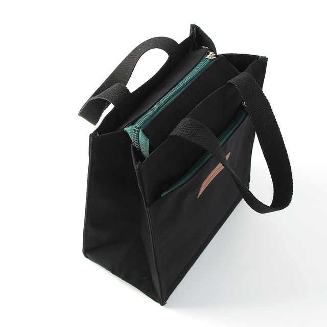 이시아르 캐주얼 캔버스 토트백 블랙끈 데일리 28.5cm