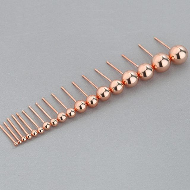 베이직 925실버 골드 볼 귀걸이 은볼귀걸이 2mm 3mm - 이미지 6