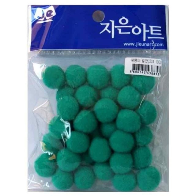 뿅뿅이 20mm 초록 솜공 솜방울 폼폼 공예부자재