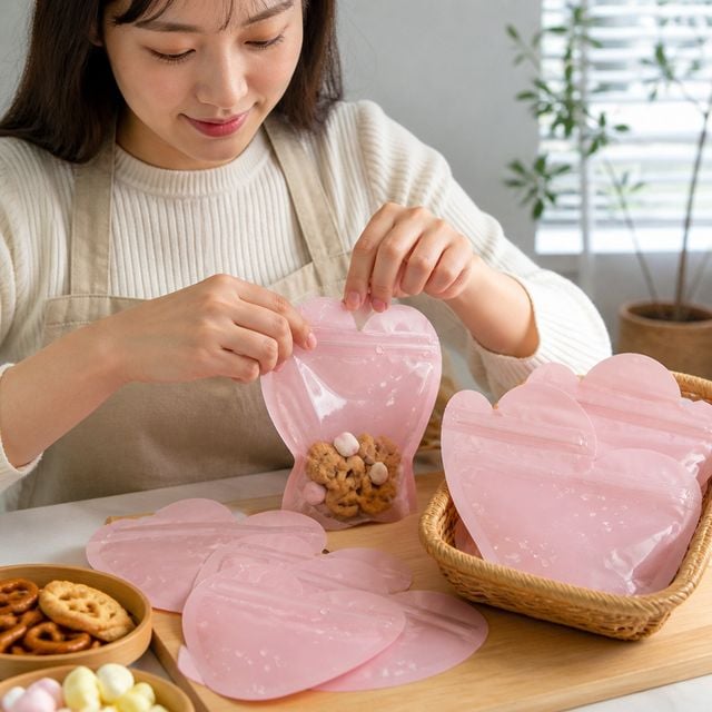 하트 컬러 지퍼백 구디백 어린이집 생일 답례품 간식 포장지 소품 지퍼팩