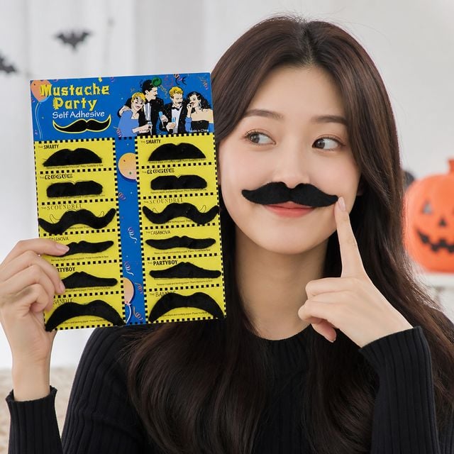 콧수염 변장 스티커 할로윈 파티 용품 코스프레 소품 12개입 - 이미지 1