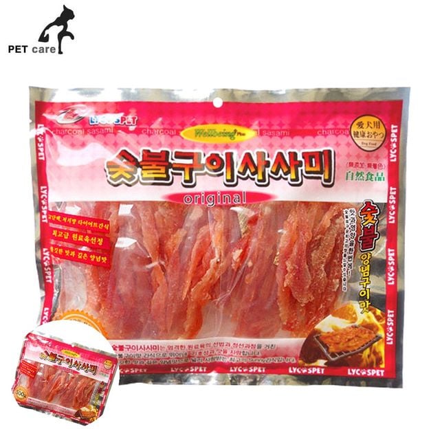 강아지 닭고기 간식 산책용 숯불구이 사사미 500g