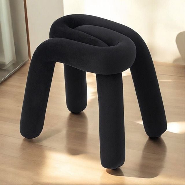 패브릭 스툴 블랙 46x30x43cm