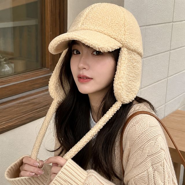 겨울 양털 귀도리 모자 볼캡 방한 귀달이 야구모자 투웨이 뽀글이 - 이미지 1