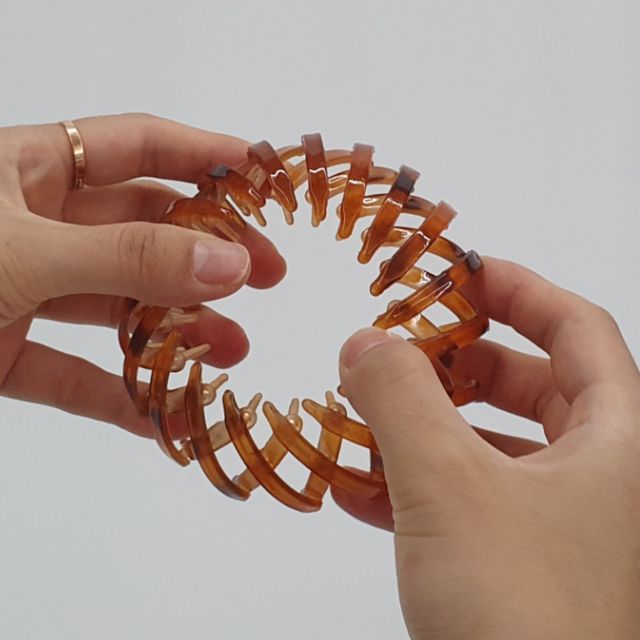 포니 올림머리 만두핀 똥머리집게핀 오렌지 - 이미지 2