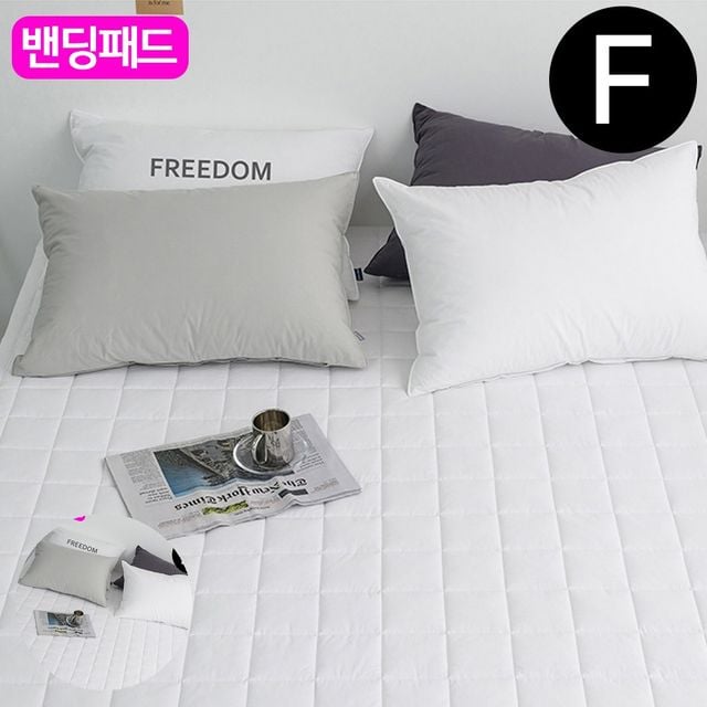 침대커버 침대침구 샤이니 순면 밴딩 패드 패밀리 F 화이트 카페트겸용