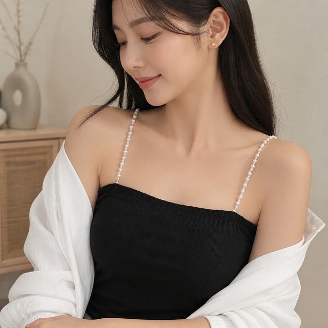 진주 하트 투명 어깨끈 오프숄더 브라탑 튜브탑 속옷끈 언더웨어 스트랩