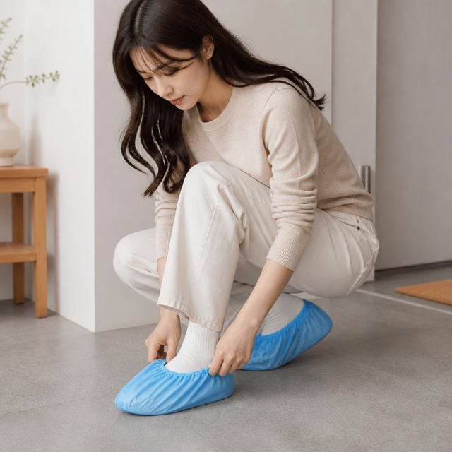 일회용 신발 덧신 커버 위생 부직포 슈즈 10P 현장 방문용