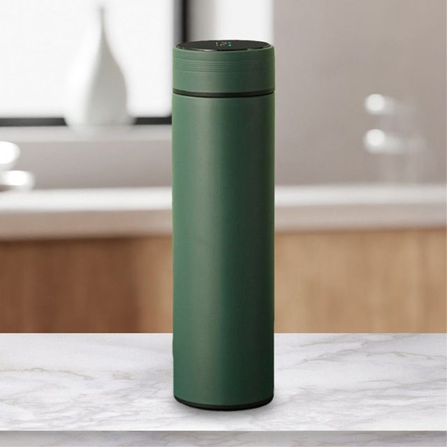 LED 온도표시 스텐 보온병 500ml 그린