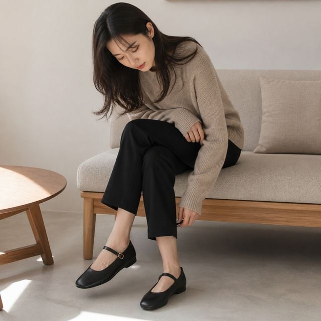 여성 플랫슈즈 스트랩 편한 신발 데일리 단화