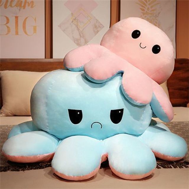 대형 양면 플립 문어 크리 에이 티브 봉제 인형 40cm - 이미지 8