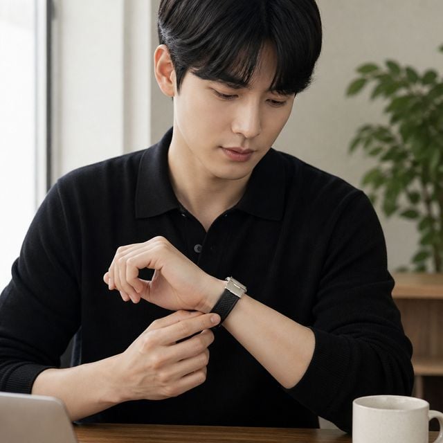 시계줄 블랙 디버클 우레탄 실리콘 밴드 손목시계 교체 스트랩 - 이미지 1