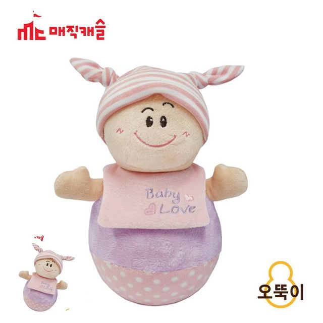 오뚝이인형 유아오뚝이완구 핑크 오뚝이