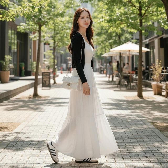 콜랜디 허리밴딩 캉캉 롱스커트 SD262053 니트 여성 스커트 치마 롱스커트 롱 롱 미디 밴딩 스커트 여성