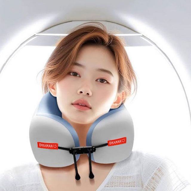 메모리폼 U자형 여행용 휴대용 차안 비행기 기차 목보호 수면 베개 - 이미지 3