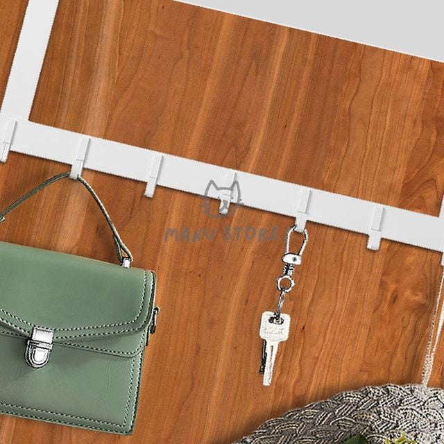 방문후크 옷걸이후크 7구 도어 후크 46x18cm 화이트