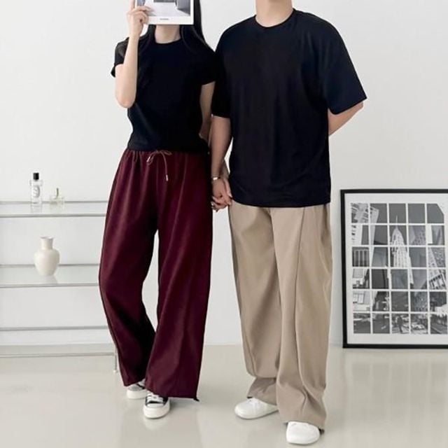 옆 레저바지 남녀공용바지 아웃도어팬츠 남녀공용 와이드팬츠 포인트 셔링 셔링팬츠 원픽