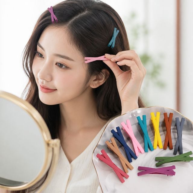 앞머리 고정핀 옆머리 집게핀 캔디 미니핀 - 이미지 1