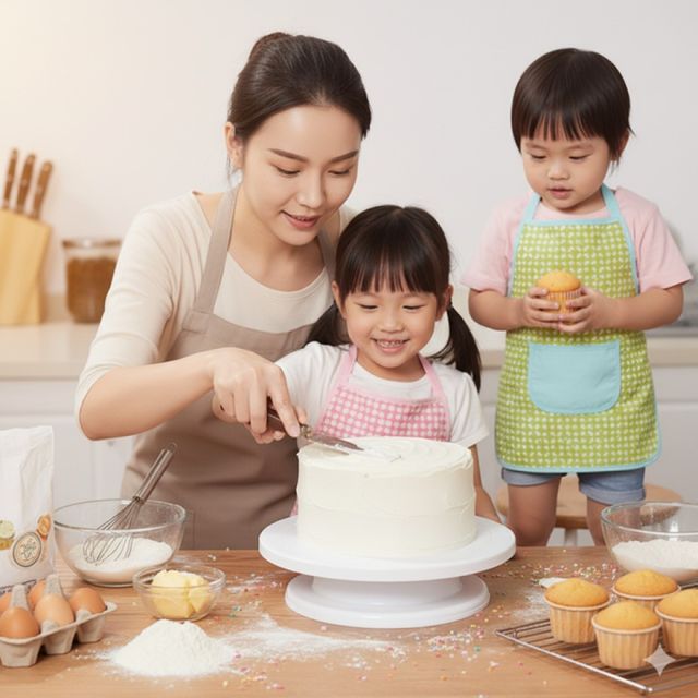 케이크 회전판 원형 베이킹 턴테이블 플라스틱