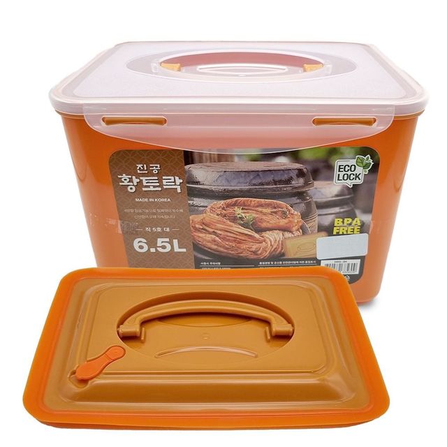 김치통 6.5리터, 누름판 밀폐 용기 대용량 보관 - 이미지 1