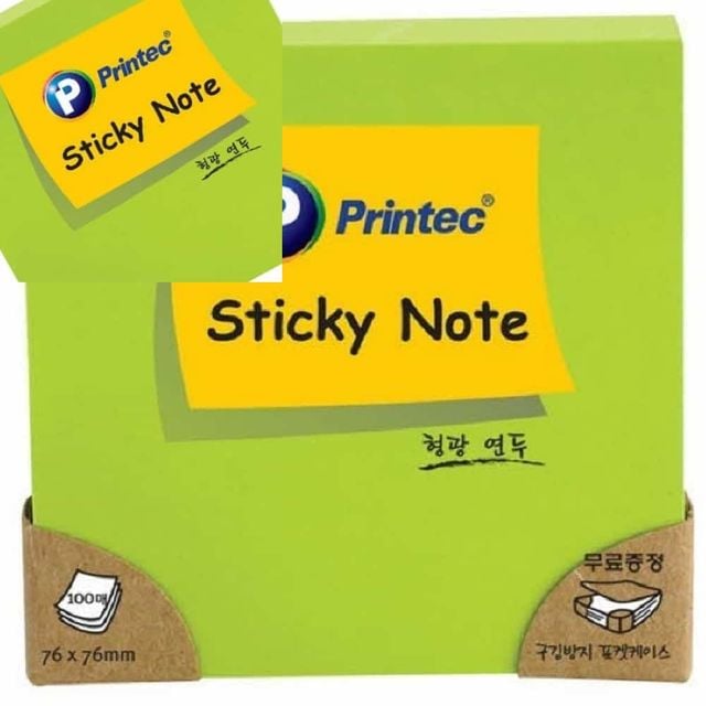 프린텍 스티키노트 형광핑크 76x76 100매 책상메모지 쇼핑몰메모지 병원메모지 어린이집메모지