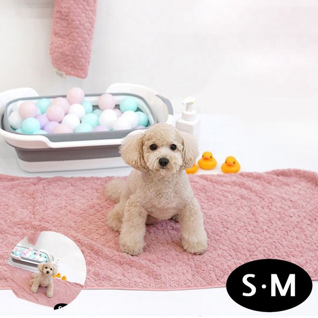 애견타월 애견목욕타월 슈퍼드라이 펫 타월 핑크 S M