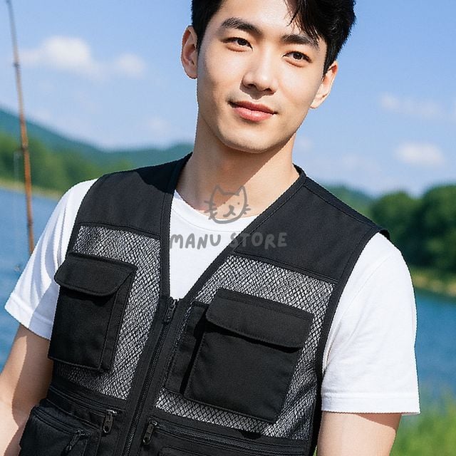 낚시용조끼 낚시용 레저 조끼 XL 블랙