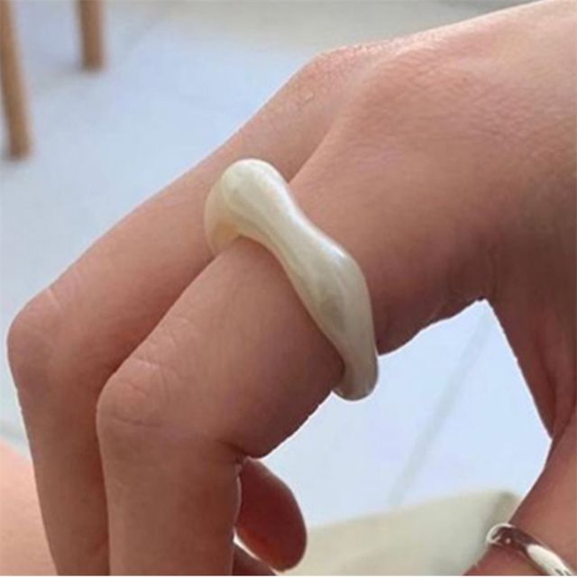 물결 반지 링반지 아크릴링 투명반지
