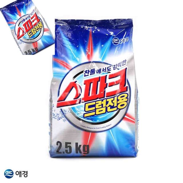 스파크 드럼전용 가루세제 2.5Kg 리필 1ea 드럼세제 드럼세탁기세제 세탁기세제 빨래세제