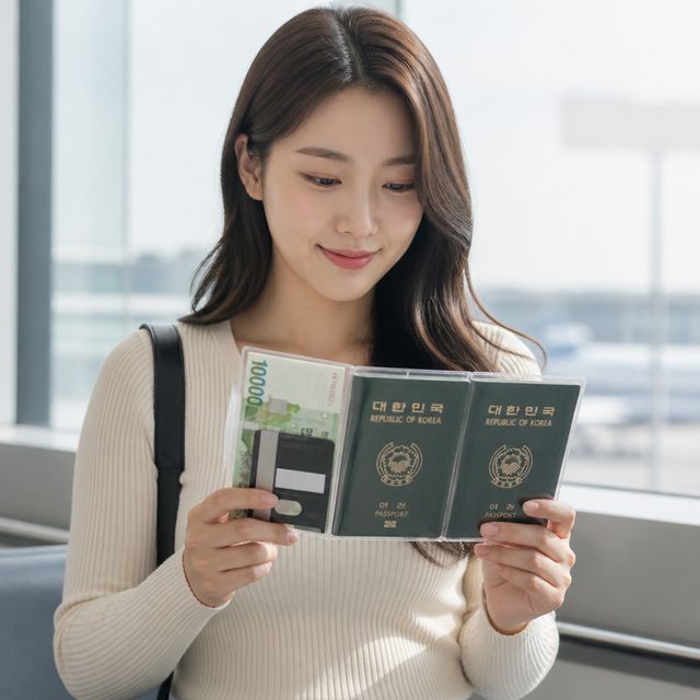 여행 여권커버 홀더 투명 여권케이스 2P