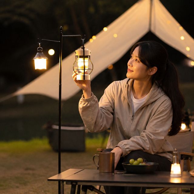 캠핑 랜턴 걸이대 폴 거치대, 야외 캠핑장 스탠드