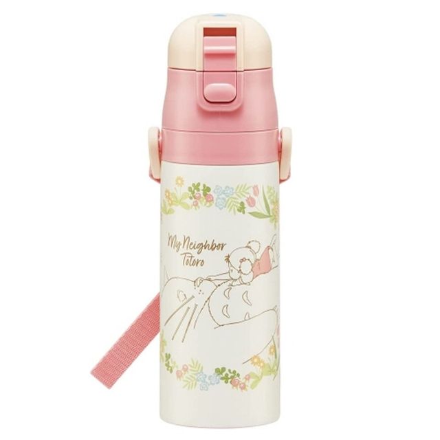 토토로 원터치 보온보냉 물통 470ml 어깨끈 메이플라워