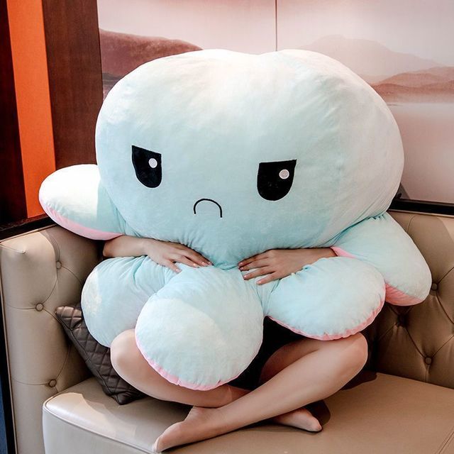대형 양면 플립 문어 크리 에이 티브 봉제 인형 40cm - 이미지 6