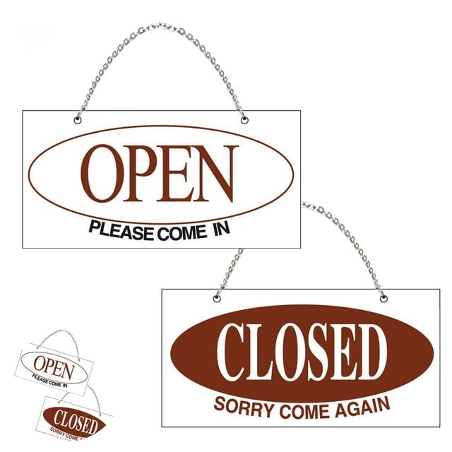 매장영업시간 식당영업중 표지판 걸이용 양면 영업 안내 OPEN CLOSED