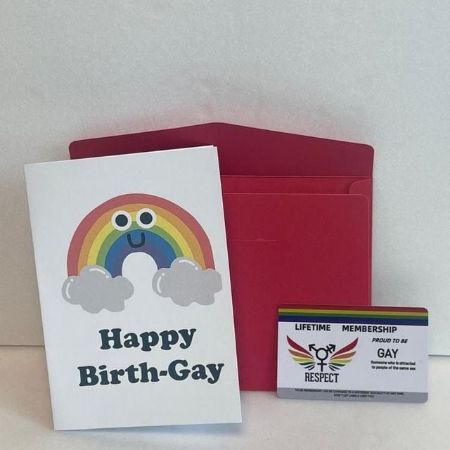 레인보우 디자인 카드 생일 축하 기념 편지지 남자친구 특별한