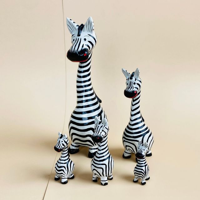우드 동물 목각 조각품 장식 세트 5pcs - 이미지 1