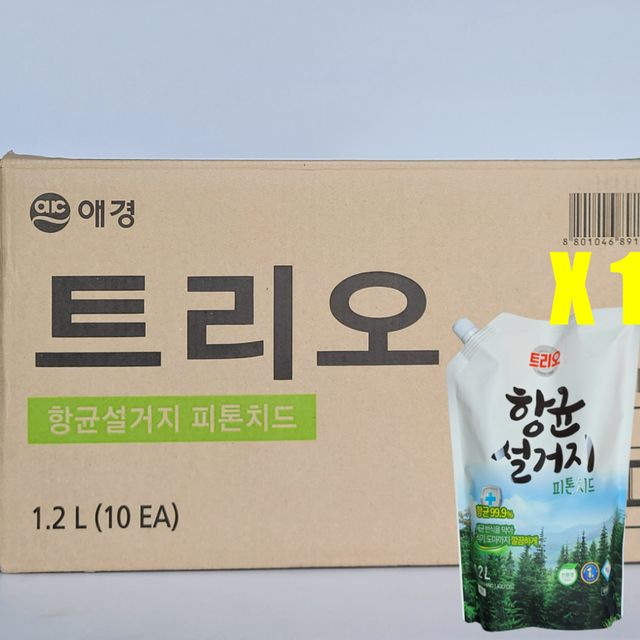 애경 트리오 주방세제 1.2L 10개(1box) - 이미지 2