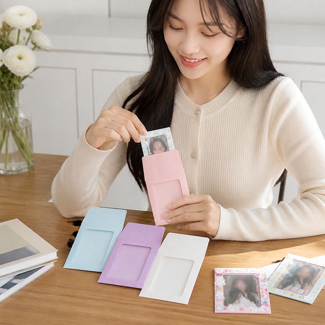 사진관 포토카드 봉투 투명 창봉투 미니 명함 카드지갑 보관용지 속지 - 이미지 1