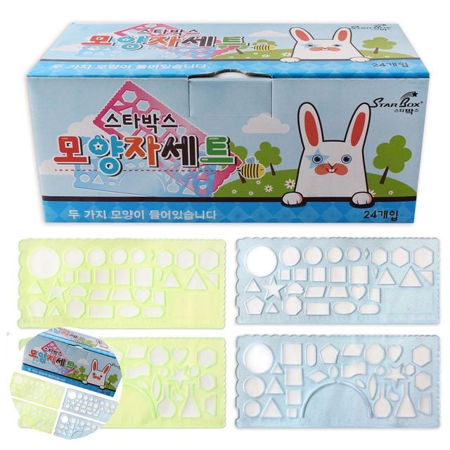 건축자 초등자 미술교구 모양자세트 24개입