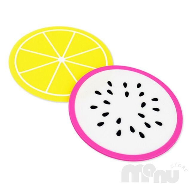 커피잔받침 원형실리콘컵받침대 과일모양 실리콘 컵받침
