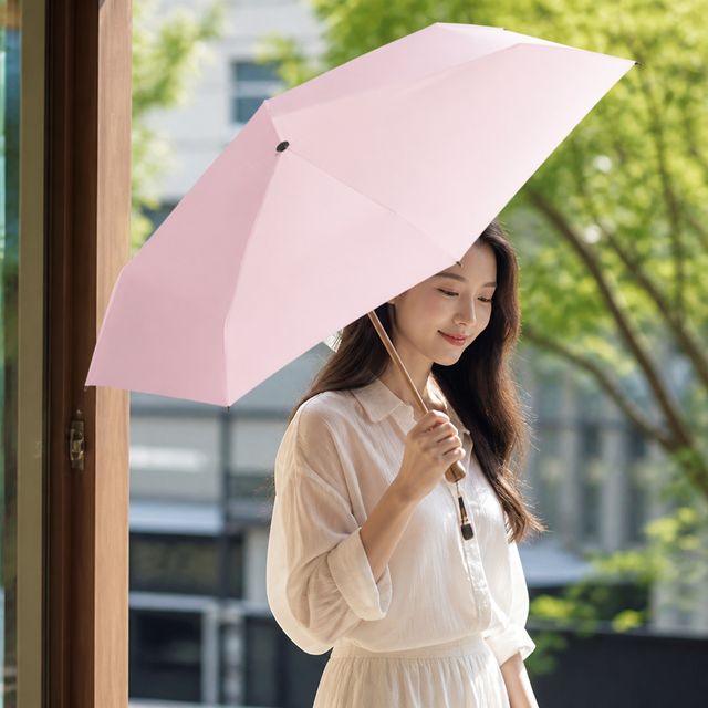 휴대용 자외선 차단 양우산 경량 미니 포켓 수동우산 3단 접이식 - 이미지 1