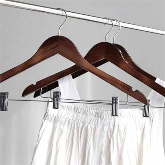원목 우드 집게 옷걸이 스커트 논슬립 바지 치마 나무