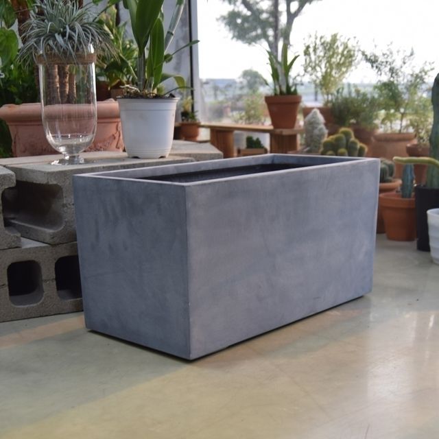 FRP 초대형화분 직사각 100x45x45cm 네추럴시멘트 - 이미지 2