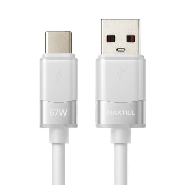맥스틸 usb고속충전케이블 USB to C 3A 67W 케이블 1M 화이트 MT-UC1M - 이미지 1