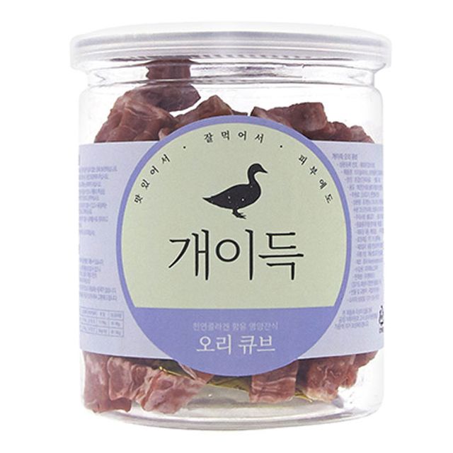 강아지 간식 오리 큐브 200g 애견 반려견 보상 트릿